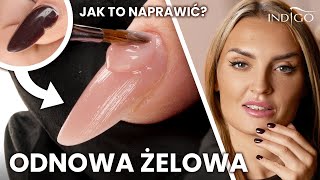 Odnowa żelowa i pęknięty paznokieć  jak go naprawić Uzupełnianie krok po kroku  Indigo Nails [upl. by Hseyaj]