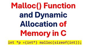 C Programming Tutorial malloc Function and Dynamic Allocation of Memory in C [upl. by Englebert]