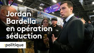 Salon de l’agriculture  Jordan Bardella en opération séduction [upl. by Slerahc91]