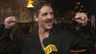 Pedro Pascal DANCES to Fan Chants MidInterview Exclusive [upl. by Rene]