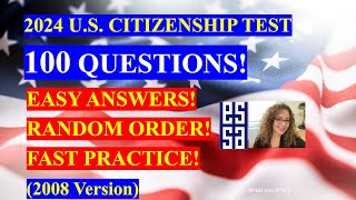 2024 EASY Answer Fast USCIS Official 100 Civics Questions and Answers US Citizenship Interview 2024 [upl. by Joshia]