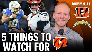 Five Things to WATCH For Chargers vs Bengals Score Prediction  NFL Week 11 [upl. by Selena368]