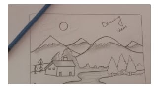 How to draw landscape step by step easy for beginners [upl. by Junia]