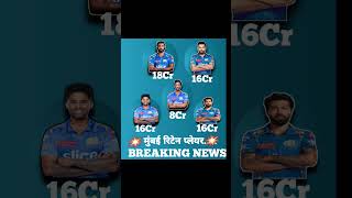 Mumbai Indians Retained Players The SHOCKING List💯💥😘shorts youtubeshortsrohitsharma viralvideo [upl. by Aliban890]