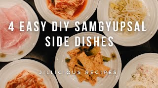 4 Easy DIY Samgyupsal SIDE DISHES  Samgyupsal sa Bahay  JILLicious Recipes [upl. by Imef970]