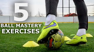 5 EASY Ball Mastery Exercises To Improve Your SKILLS  How To Train In Small Spaces [upl. by Salvador]