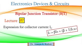 Lect 07 Expression for Collector Current Ic [upl. by Salahcin995]