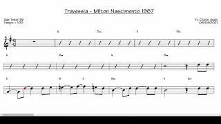 Travessia  Milton Nascimento 1967 Sax Tenor Bb Partitura playback [upl. by Ainahs338]