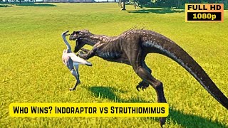 Who wins Indoraptor vs Struthiomimus  Jurassic World Evolution [upl. by Ginni143]