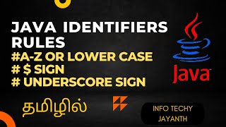 Java Identifiers Basic Rules  Tamil [upl. by Haskins]