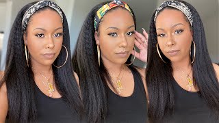 AFFORDABLE KINKY STRAIGHT HEADBAND WIG  FT YWIGS [upl. by Ttennaej]