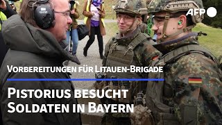 Pistorius Vorbereitung für BundeswehrBrigade in Litauen auf gutem Weg  AFP [upl. by Boardman]