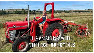 VINTAGE TRACTORS AT WORK  HAYMAKING [upl. by Tamiko446]