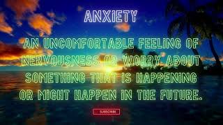 ANXIETY MEANING  WHAT IS ANXIETY [upl. by Alene]