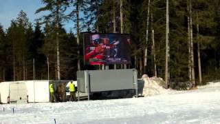 Emil Hegle Svendsen and Ole Einar Bjørndalen watches the Tora Berger last shooting [upl. by Atnauqahs6]