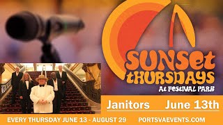 Sunset Thursdays Free Concerts at Festival Park 2024 Week 1 The Janitors Portsmouth Virginia FREE [upl. by Norina]