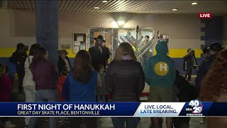 Bentonville community gathers on first night of Hanukkah [upl. by Sutton79]