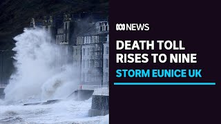 Nine dead as Storm Eunice tears through UK parts of Europe with highestever wind gusts  ABC News [upl. by Max]