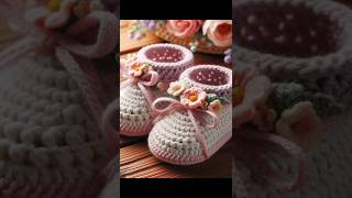 Nice crochet Baby Shoes Making Idea Knitted With Wool  Craft and art with pib crochet shoes [upl. by Anivlek902]