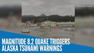 Magnitude 82 quake triggers Alaska tsunami warnings [upl. by Ivek]