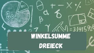 Winkelsumme Dreieck Geometrie [upl. by Annaed]