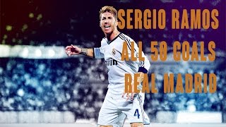 Sergio Ramos all 50 Goals with Real Madrid 20052015 HD [upl. by Whitehurst942]