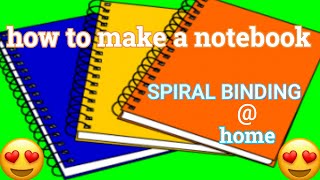 How To Spiral Bind A A4 Size Notebook With StringDiy Unruled Spiral Notebook Binding At Home [upl. by Ardnosak]