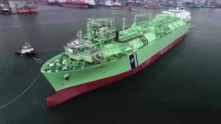 FSRU BW PARIS LNG successful launch at Keppel Shipyard Singapore [upl. by Ffej118]