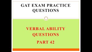 GAT Exam Practice Question Part 42 [upl. by Zeiler]