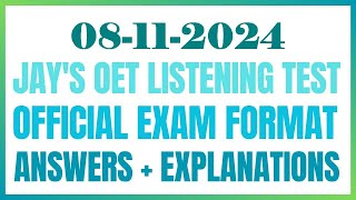 OET LISTENING TEST 08112024 oet oetexam oetnursing oetlisteningtest [upl. by Jet312]