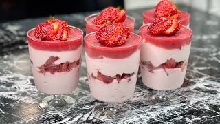 DESSERT EXPRESS 100 FRAISE 🍓😍 Super frais facile et rapide Deli Cuisine [upl. by Ungley]