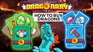 How to buy RARE and Incommon dragons in Dragonary breeding Farming mining starter pack coinary hub [upl. by Oinotna34]