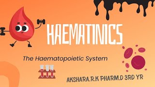 HAEMATINICS 🩸Pharmacology Pharmd📚 [upl. by Weidman]