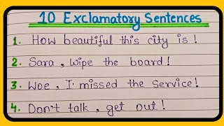 10 Exclamatory Sentences ll Exclamatory Sentences In English ll Grammar knowledge ll english [upl. by Nimaynib]