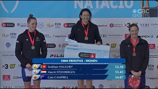 Mare Nostrum Barcelona 2023 Womens 100m Freestyle Final A Siobhan Haughey 何詩蓓 🥇5250 [upl. by Brownley720]