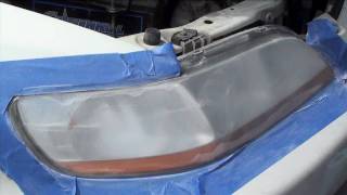 Headlight Restoration How to Remove Previously Applied Coating [upl. by Noivert733]