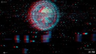 Space debris  a journey to Earth 3D stereoscopic [upl. by Oiromed545]