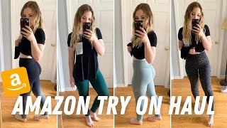 AMAZON WORKOUT LEGGINGS REVIEW  Amazon leggings try on haul [upl. by Einafpets]