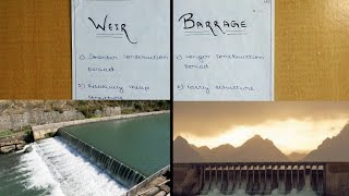 Irrigation Difference between Weir and Barrage In Hindi [upl. by Attelahs467]