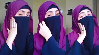 How to Wear a Nose Niqab and hijab Tutorial  How i do my hijab tutorial  Full Coverage Niqab [upl. by Wetzel]