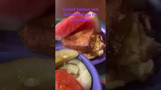 Grilled Salmon and Scramble Eggs breakfast salmon scrambleeggs zennyj youtubezennyj short [upl. by Min]