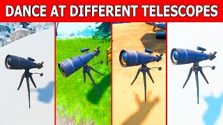 Dance at Different Telescopes LOCATION GUIDE ALL 3 TELESCOPE LOCATIONS FORTNITE WEEK 8 CHALLENGE [upl. by Einafpets230]