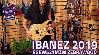 Ibanez 2019 Ibanez RGEW521MZW Zebrawood Electric Guitar Demo [upl. by Eirelav481]