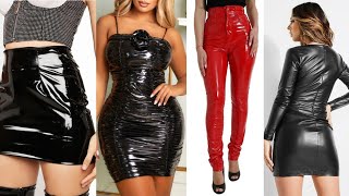 much glossy latex outfits latex dress fashion leather latex outfits 😄😍 [upl. by Blakely]