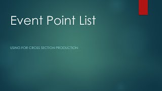 Event Point List [upl. by Rubenstein]