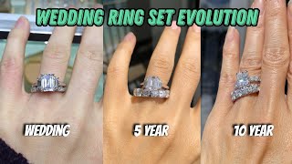 My wedding ring set evolution  Designing anniversary ring upgrades  Wedding Band Sets amp Pairings [upl. by Ahsilac]