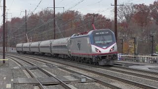 Amtrak amp NJ Transit HD 60fps Black Friday NEC Trains  Princeton Junction Metropark amp Elizabeth [upl. by Madelene]