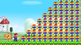 Can Mario Collect 999 Rainbow Flowers in New Super Mario Bros Wii [upl. by Schwejda]