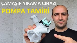 Çamaşır makinesi tahliye pompası motoru nasıl sökülür TAMİR edilir  Bosch vario perfect e18 hatası [upl. by Yehs]