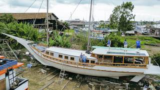 Restored BOAT charged for Adventure Solar Panels installation amp Launch Prep — Sailing Yabá 199 [upl. by Enirhtak576]